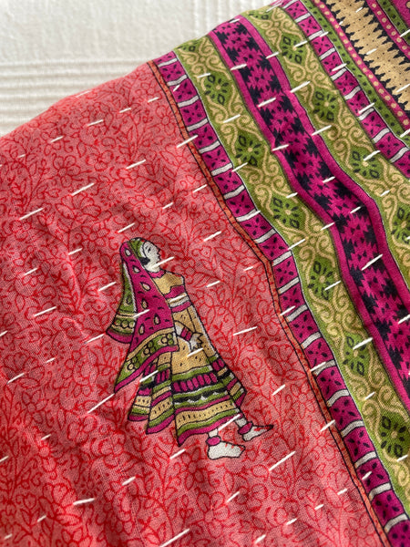 Vintage Indian Reversible Kantha Throw (Number 78)