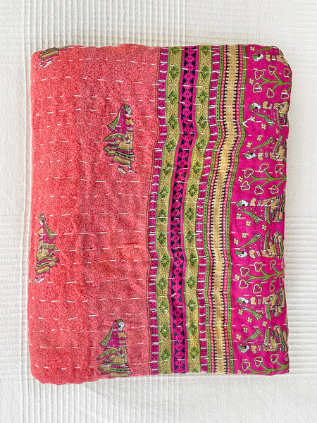 Vintage Indian Reversible Kantha Throw (Number 78)
