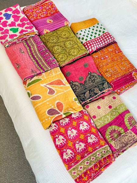 Vintage Indian Reversible Kantha Throw (Number 74)