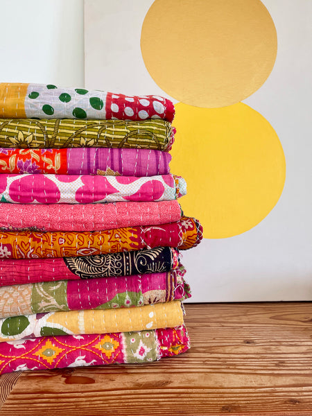 Vintage Indian Reversible Kantha Throw (Number 71)