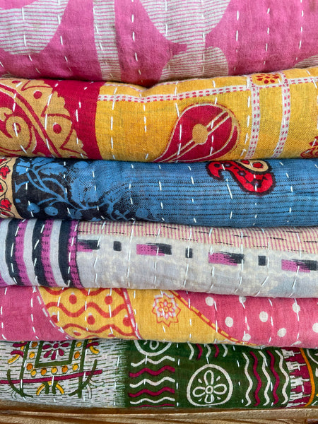 Vintage Indian Reversible Kantha Throw (Number 70)