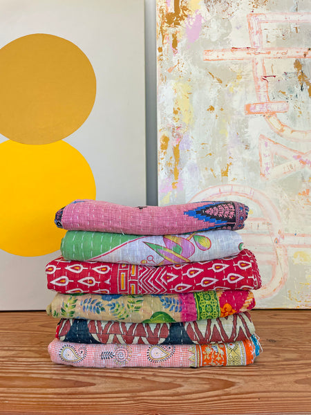 Vintage Indian Reversible Kantha Throw (Number 54)