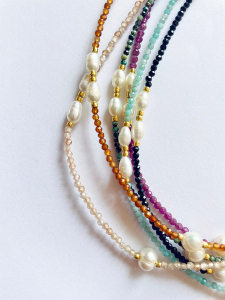 NALU Freshwater Pearl Choker (Aquamarine)