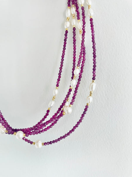 NALU Freshwater Pearl Choker (Plum)