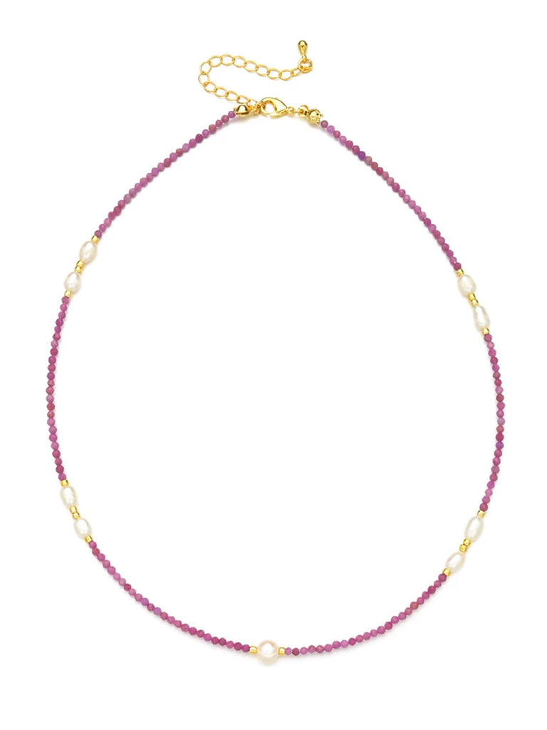NALU Freshwater Pearl Choker (Plum)