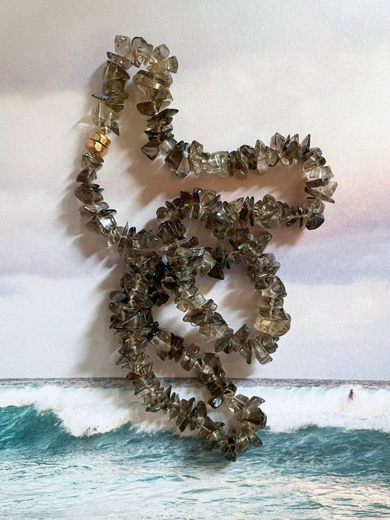 The Surfer Boy Necklace (Smoky Quartz)