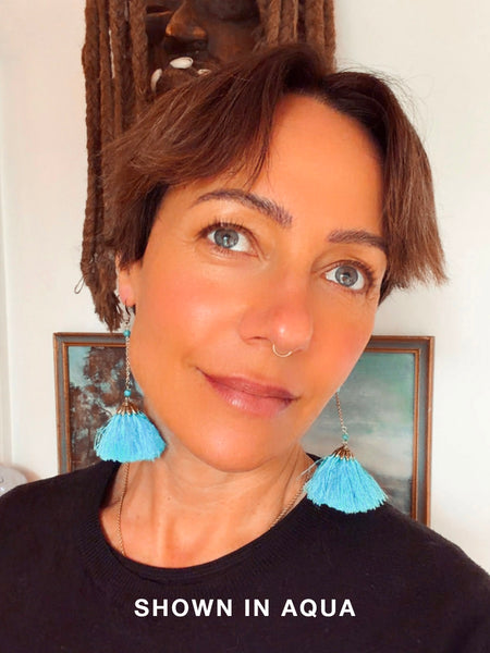 Babylon Tassel Earrings (Black)