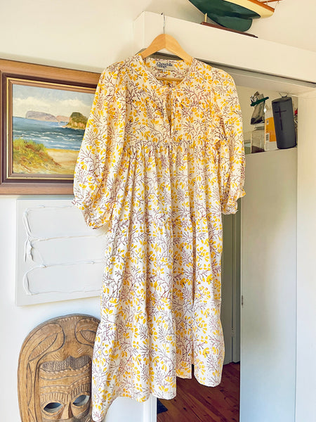 Chowchilla Vintage ARKIE Dress (Midi) • "Yellow Meadow" • NEW