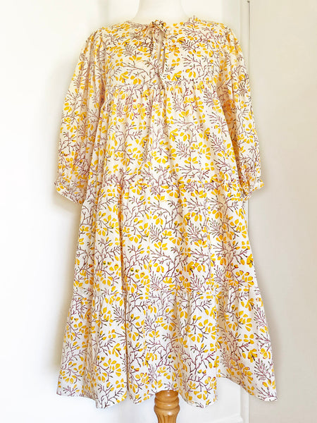 Chowchilla Vintage ARKIE Dress (Midi) • "Yellow Meadow" • NEW