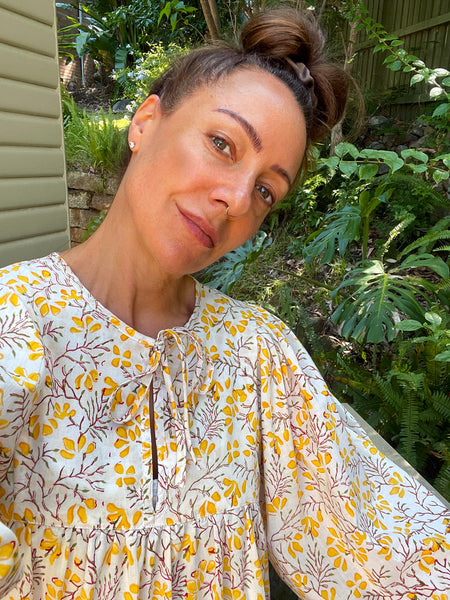 Chowchilla Vintage ARKIE Dress (Midi) • "Yellow Meadow" • NEW