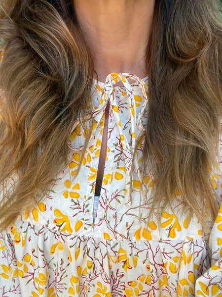 Chowchilla Vintage ARKIE Dress (Midi) • "Yellow Meadow" • NEW