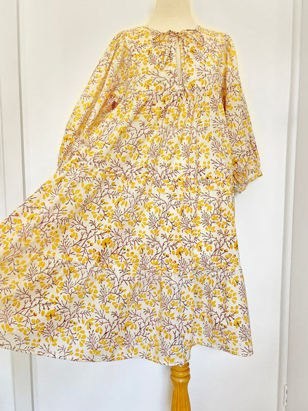 Chowchilla Vintage ARKIE Dress (Midi) • "Yellow Meadow" • NEW