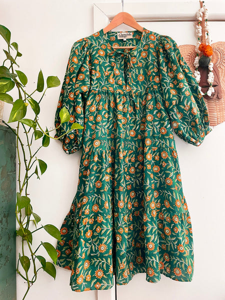 Chowchilla Vintage ARKIE Dress (Midi) • "Emerald Garden" • NEW