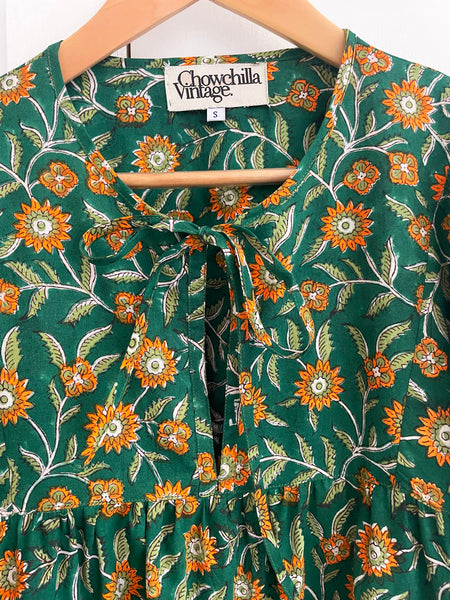 Chowchilla Vintage ARKIE Dress (Midi) • "Emerald Garden" • NEW