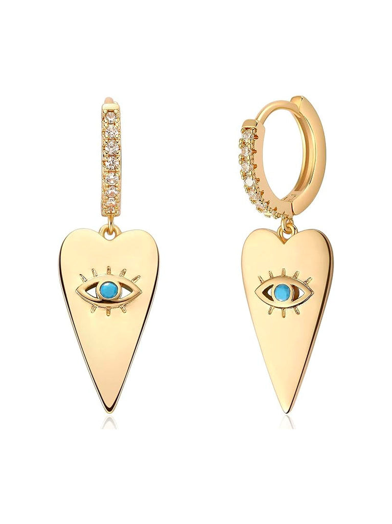 HEART TEMPLE Zircon Huggie Earrings