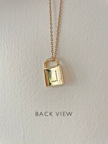 Padlock Diamond Initial Necklace • NEW
