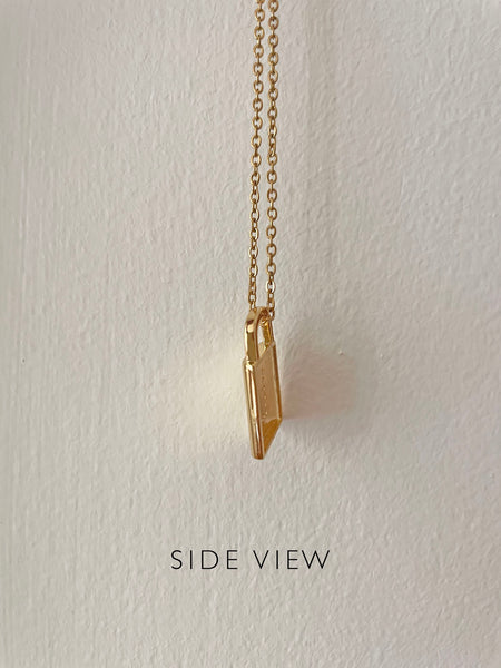 Padlock Diamond Initial Necklace • NEW