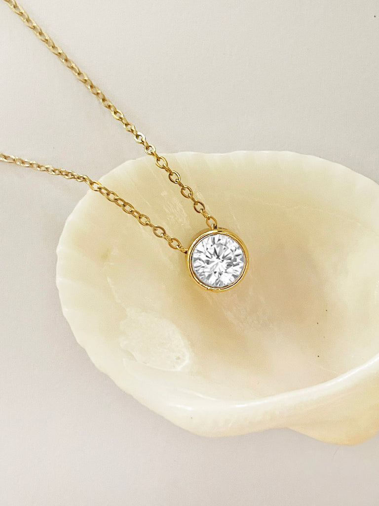 The SOLITAIRE Diamond Pendant Necklace (Yellow Gold) • NEW