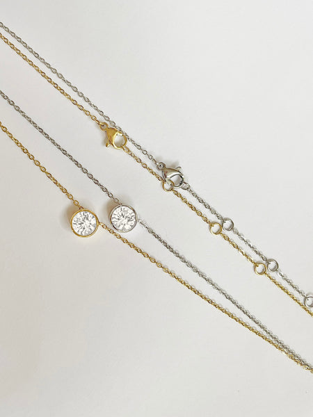 The SOLITAIRE Diamond Pendant Necklace (White Gold) • NEW