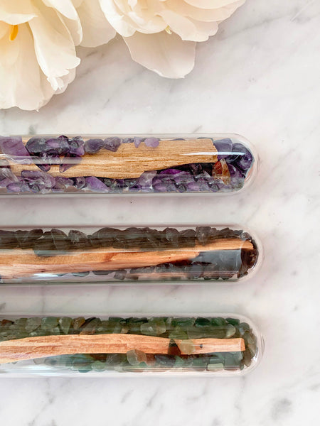 Crystal Infused Palo Santo Kit (Amethyst)