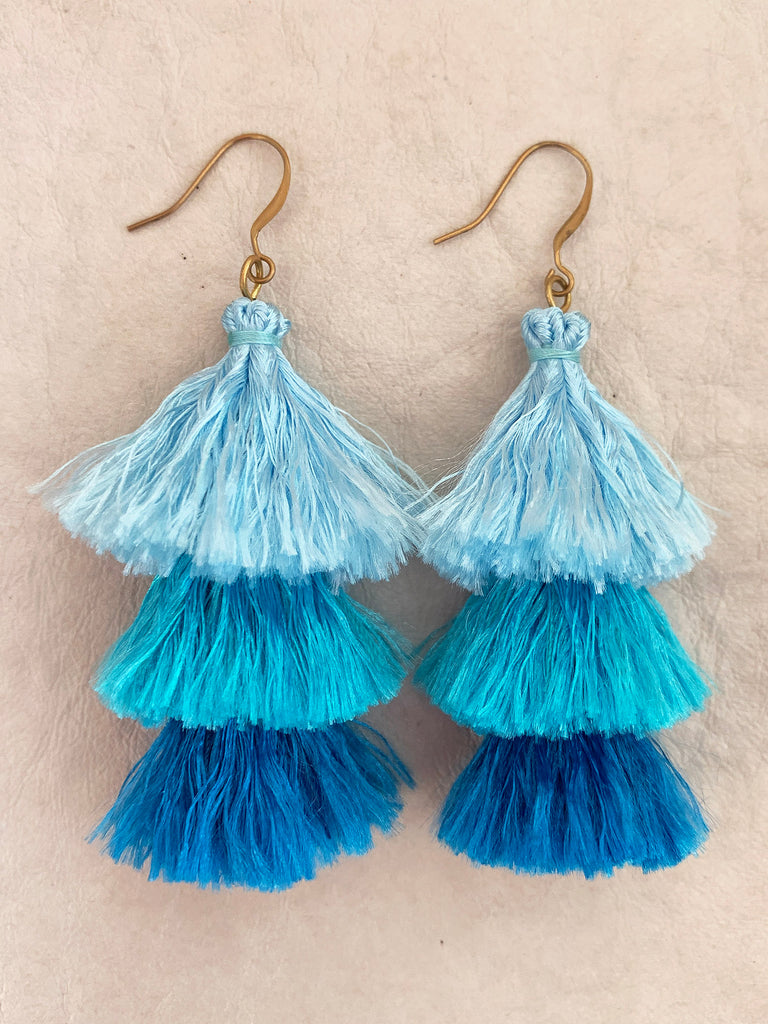 Cascade Tassel Earrings (Marine)