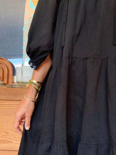 Chowchilla Vintage ARKIE Dress (Midi) • "Black Cotton Voile" • NEW LENGTH