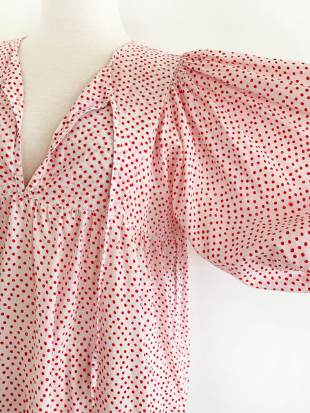 Chowchilla Vintage ARKIE Dress (Long) • "Spotty Dotty Red"