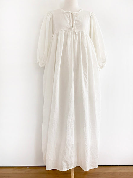 Chowchilla Vintage ARKIE Dress (Long) • "White Cotton Voile"