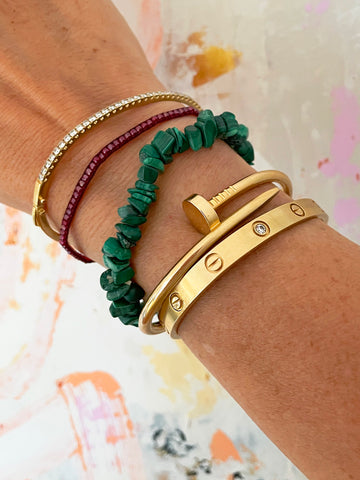 MALACHITE Cleansing Crystal Chip Bracelet