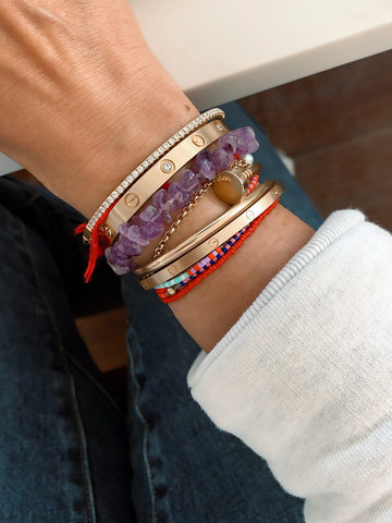 AMETHYST Cleansing Crystal Chip Bracelet