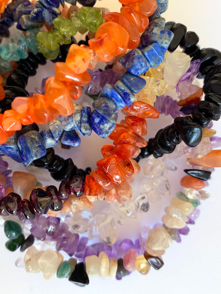 BLACK TOURMALINE Cleansing Crystal Chip Bracelet