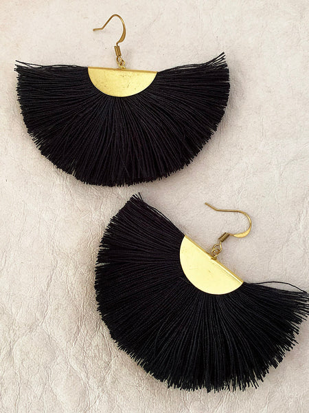 Fanfare Tassel Earrings (Liquorice)