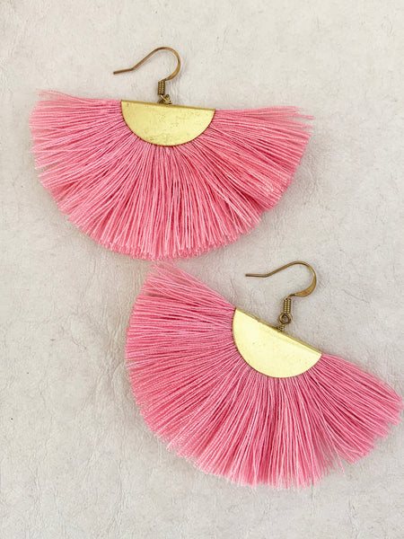 Fanfare Tassel Earrings (Flamingo)