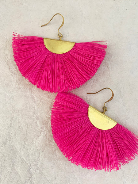 Fanfare Tassel Earrings (Fuchsia)