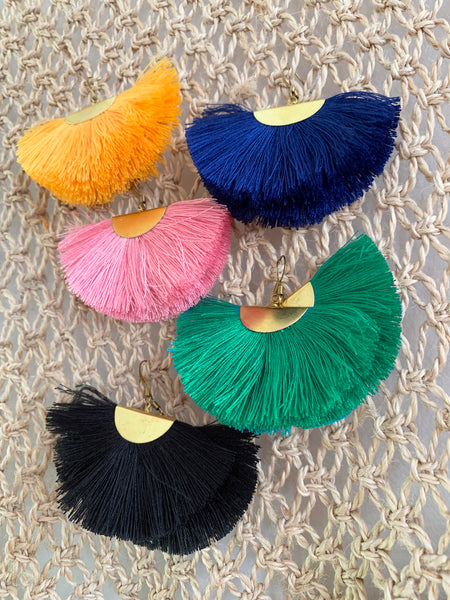 Fanfare Tassel Earrings (Liquorice)