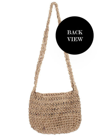 Crocheted Jute Cross Body Bag • (Natural)