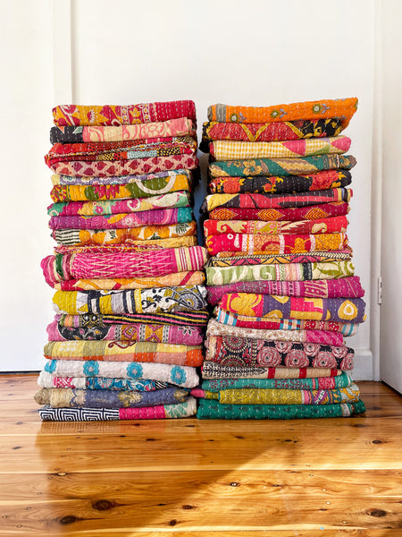 Vintage Indian Reversible Kantha Throw (Number 9)