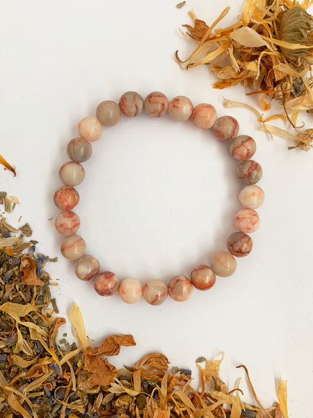 RED MOSS AGATE Crystal Bracelet