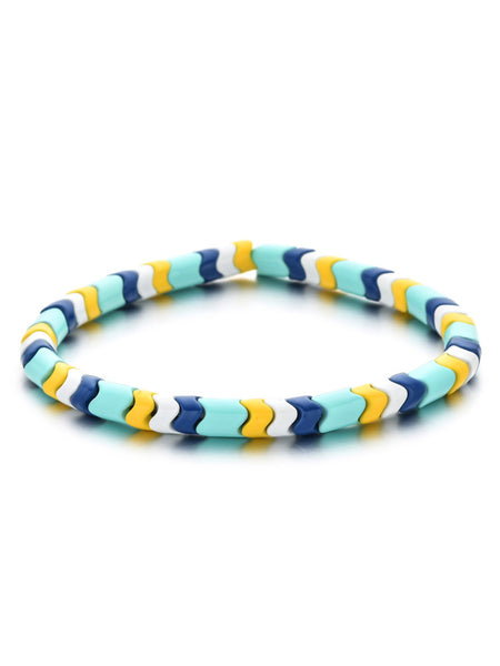 YUKI Herringbone Enamel Bracelet (Seafoam)