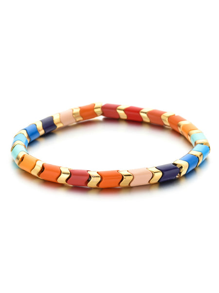 YUKI Herringbone Enamel Bracelet (Chakra)