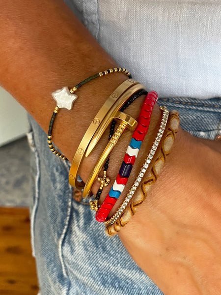 YUKI Herringbone Enamel Bracelet (Cherokee)