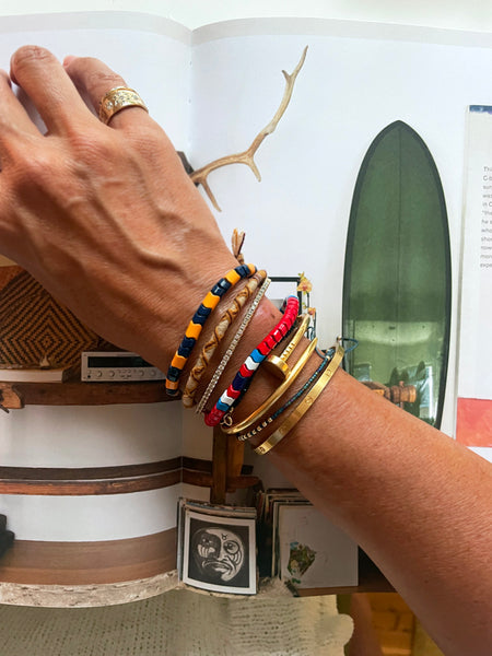 YUKI Herringbone Enamel Bracelet (Tiger)