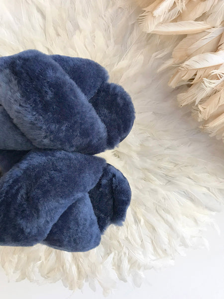 EMU Australia Shearling "Mayberry" Slides (Midnight)