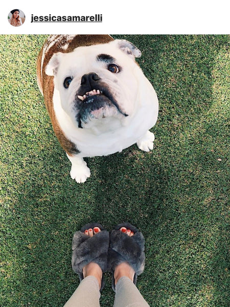 EMU Australia Shearling "Mayberry" Slides (Charcoal)