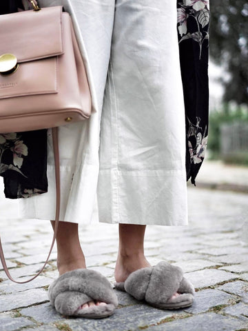 EMU Australia Shearling "Mayberry" Slides (Dove Grey)