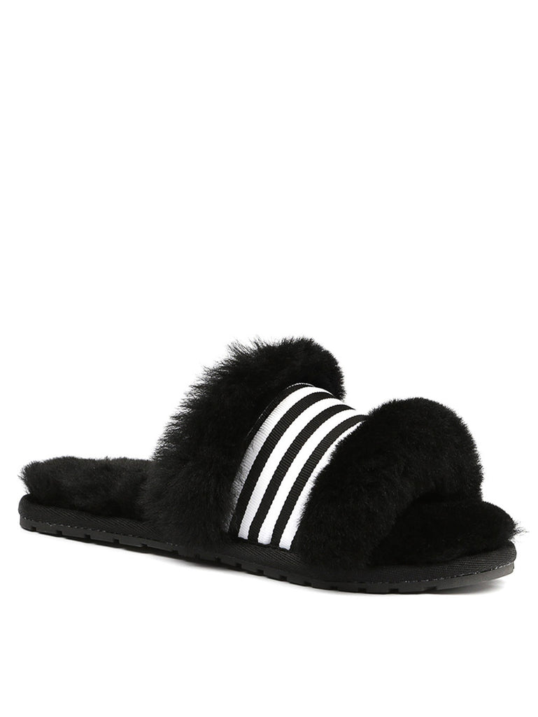 EMU Australia Shearling "Wrenlette" Slides (Black)