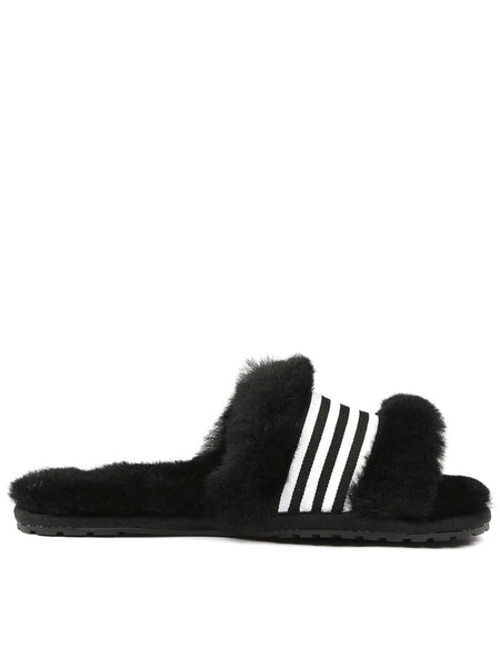 EMU Australia Shearling "Wrenlette" Slides (Black)