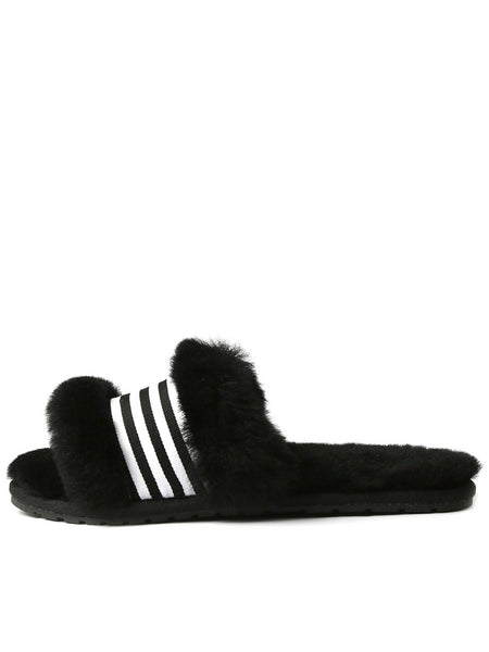 EMU Australia Shearling "Wrenlette" Slides (Black)