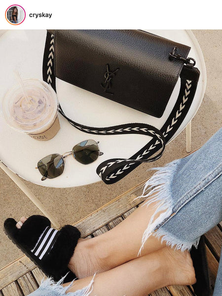 EMU Australia Shearling "Wrenlette" Slides (Black)