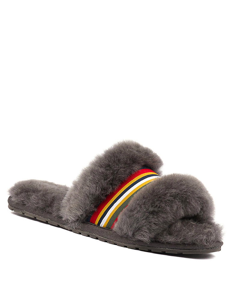 EMU Australia Shearling "Wrenlette" Slides (Charcoal)